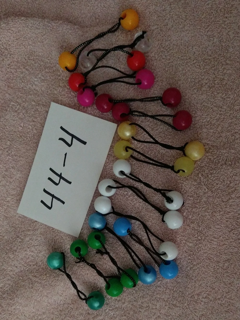 Kids Colorful Bead Elastic Hair Ties - Multi-Color